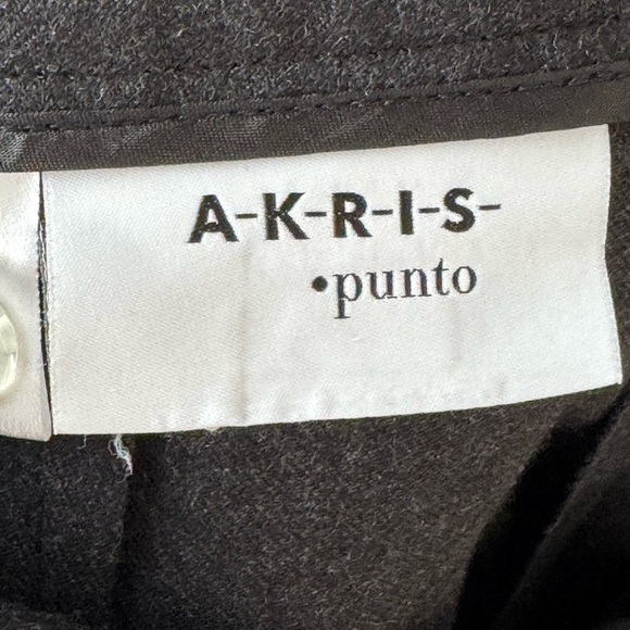 AKRIS Punto Women's Size 12 Wide Fiorina Pant Wool Flanel Slate-Tin 100% Virgin - Picture 2 of 8